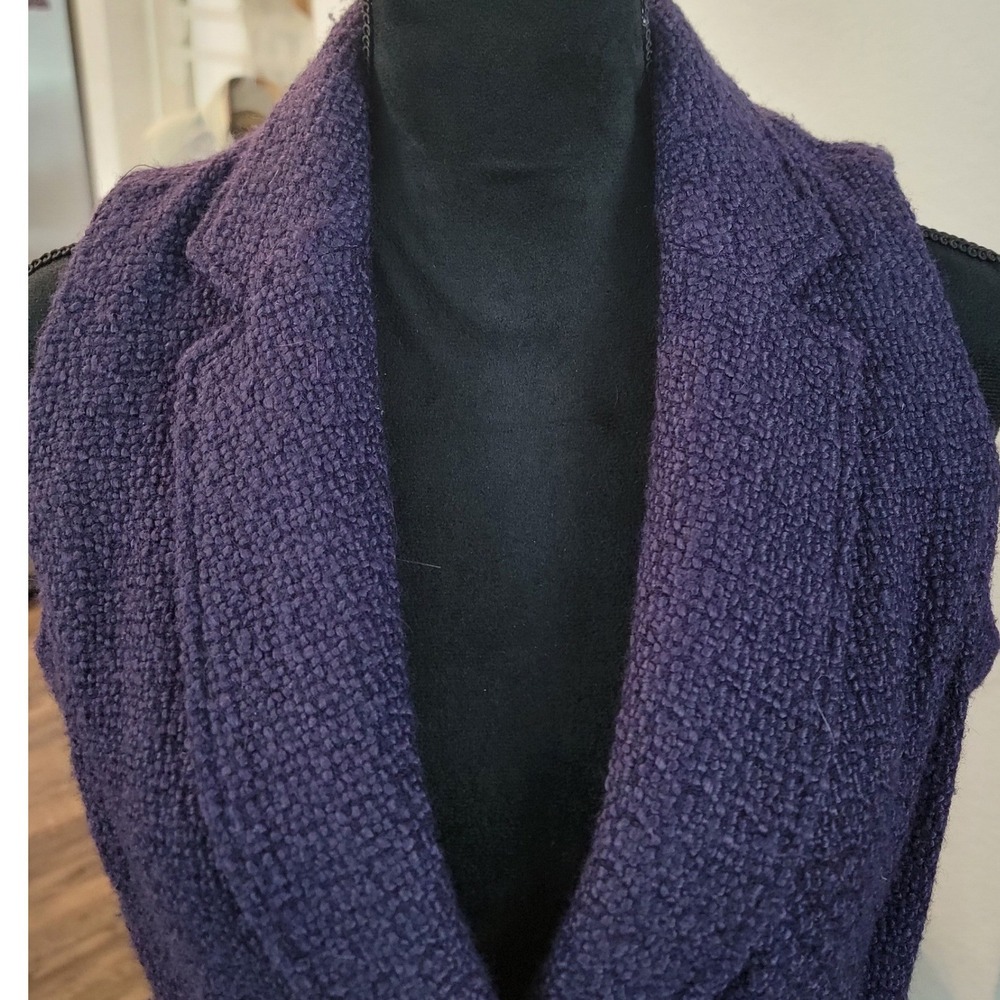 Coldwater Creek Purple Boucle Wool Blend Sleeveless Blazer Vest Small 6-8 - Picture 4 of 8